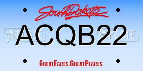 ACQB22 South Dakota License Plate