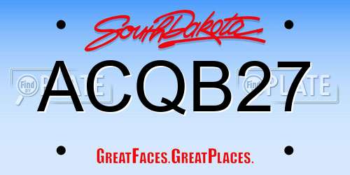 ACQB27 South Dakota License Plate