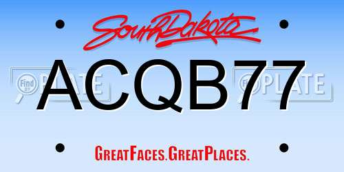 ACQB77 South Dakota License Plate