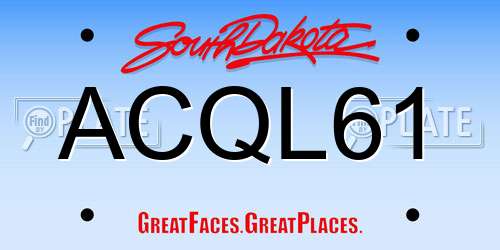 ACQL61 South Dakota License Plate