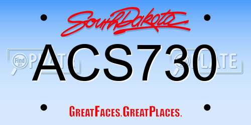 ACS730 South Dakota License Plate