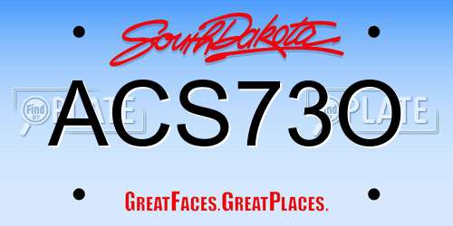 ACS73O South Dakota License Plate