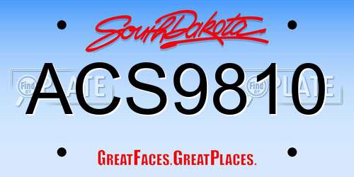 ACS9810 South Dakota License Plate