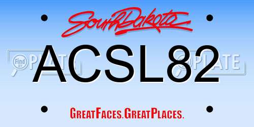 ACSL82 South Dakota License Plate