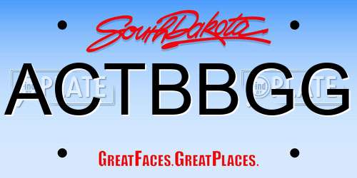 ACTBBGG South Dakota License Plate