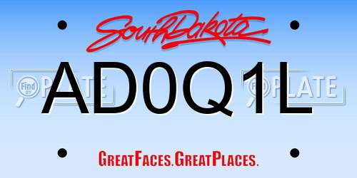 AD0Q1L South Dakota License Plate