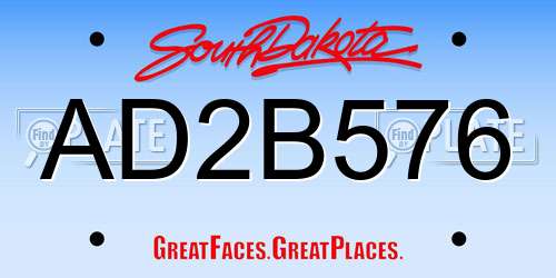 AD2B576 South Dakota License Plate