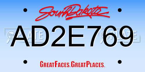 AD2E769 South Dakota License Plate