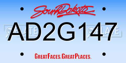 AD2G147 South Dakota License Plate