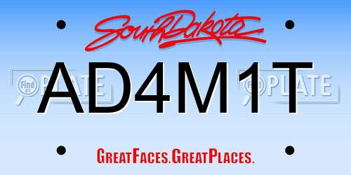 AD4M1T South Dakota License Plate