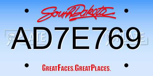 AD7E769 South Dakota License Plate