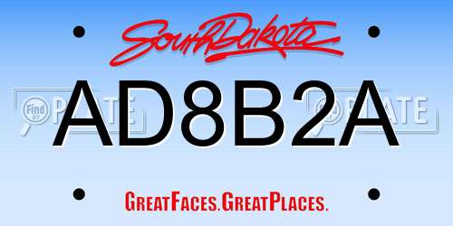 AD8B2A South Dakota License Plate