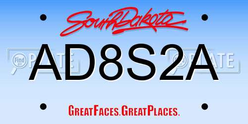 AD8S2A South Dakota License Plate