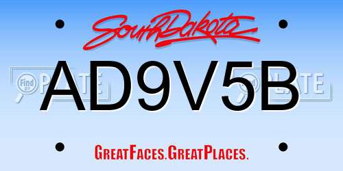 AD9V5B South Dakota License Plate