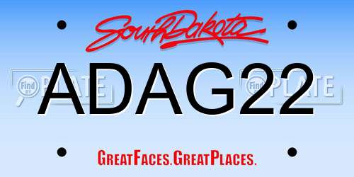 ADAG22 South Dakota License Plate
