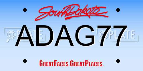 ADAG77 South Dakota License Plate