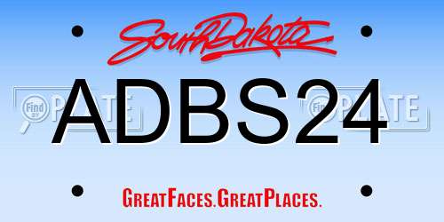 ADBS24 South Dakota License Plate