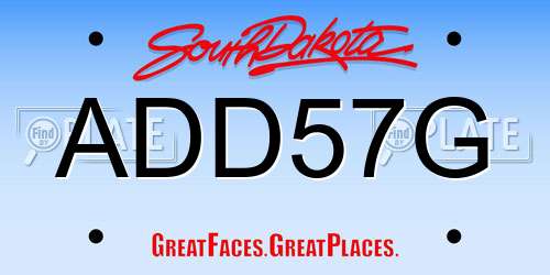 ADD57G South Dakota License Plate