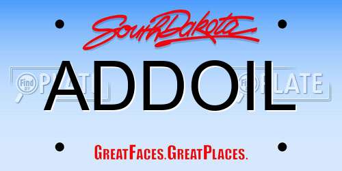 ADDOIL South Dakota License Plate
