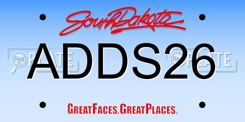 ADDS26 South Dakota License Plate