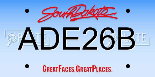 ADE26B South Dakota License Plate
