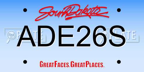 ADE26S South Dakota License Plate