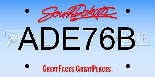 ADE76B South Dakota License Plate