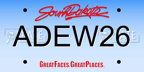 ADEW26 South Dakota License Plate