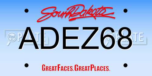ADEZ68 South Dakota License Plate