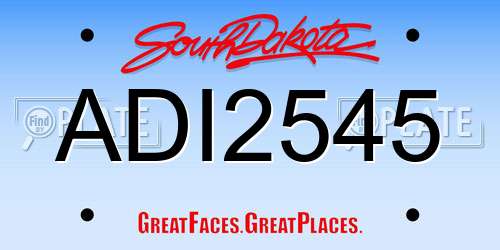 ADI2545 South Dakota License Plate