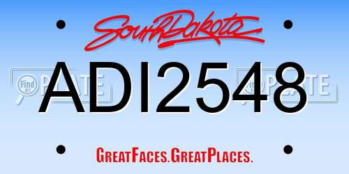 ADI2548 South Dakota License Plate