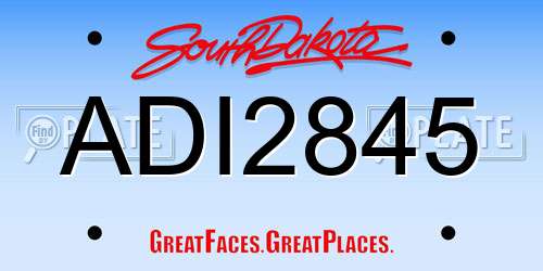 ADI2845 South Dakota License Plate