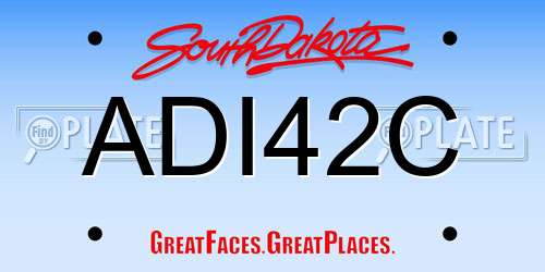 ADI42C South Dakota License Plate