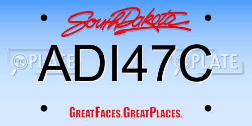 ADI47C South Dakota License Plate