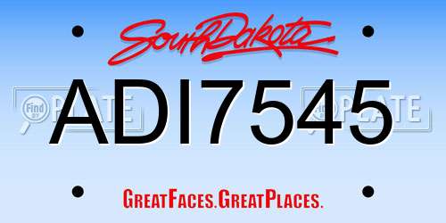 ADI7545 South Dakota License Plate
