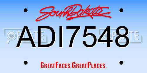 ADI7548 South Dakota License Plate