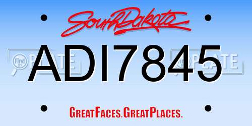 ADI7845 South Dakota License Plate