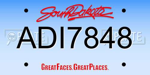 ADI7848 South Dakota License Plate