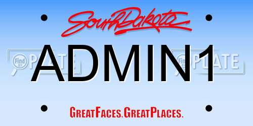 ADMIN1 South Dakota License Plate
