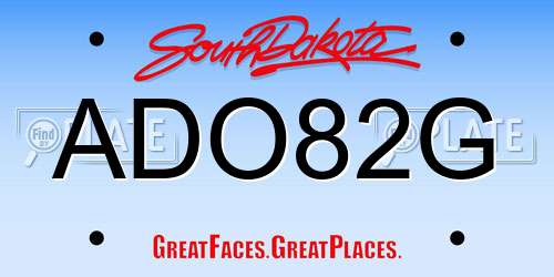 ADO82G South Dakota License Plate