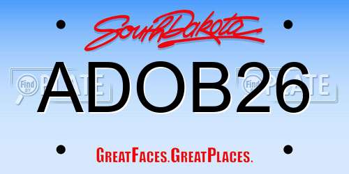 ADOB26 South Dakota License Plate