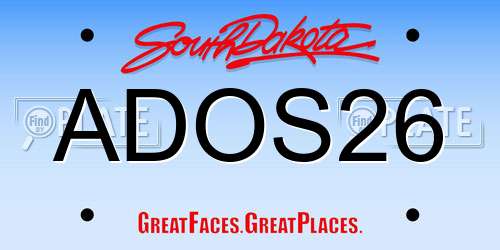 ADOS26 South Dakota License Plate
