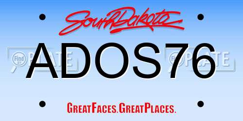 ADOS76 South Dakota License Plate