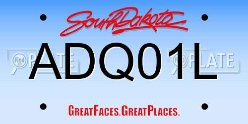 ADQ01L South Dakota License Plate