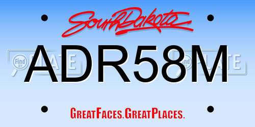 ADR58M South Dakota License Plate