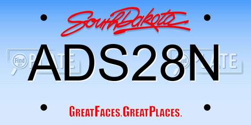 ADS28N South Dakota License Plate