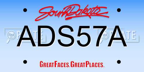 ADS57A South Dakota License Plate