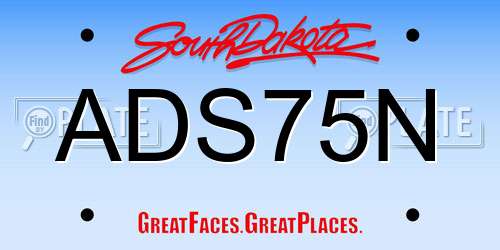 ADS75N South Dakota License Plate