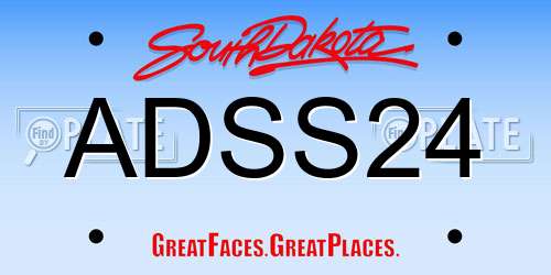ADSS24 South Dakota License Plate