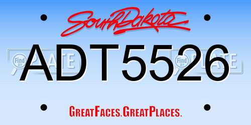ADT5526 South Dakota License Plate